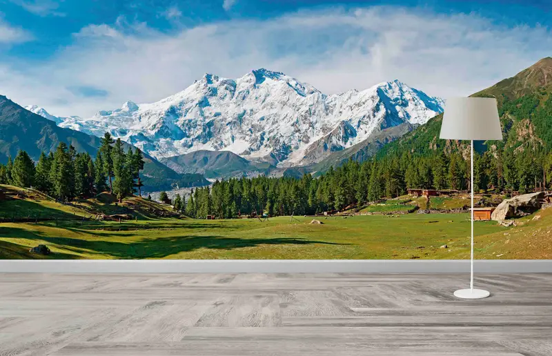 Nanga Parbat Mountain Landscape Printed Wallpaper - Nature Elegance