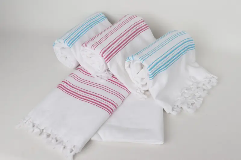 Thin towel, Baby Boy Gift, Summer Gift Ideas, Summer Towel, Bath towel, 70x40 Cotton Striped Terry Towel, Embroidered Towel, Gift For Wedding Day - 5