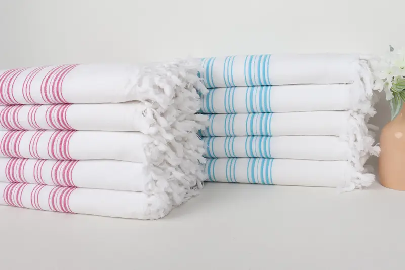 Thin towel, Baby Boy Gift, Summer Gift Ideas, Summer Towel, Bath towel, 70x40 Cotton Striped Terry Towel, Embroidered Towel, Gift For Wedding Day - 2