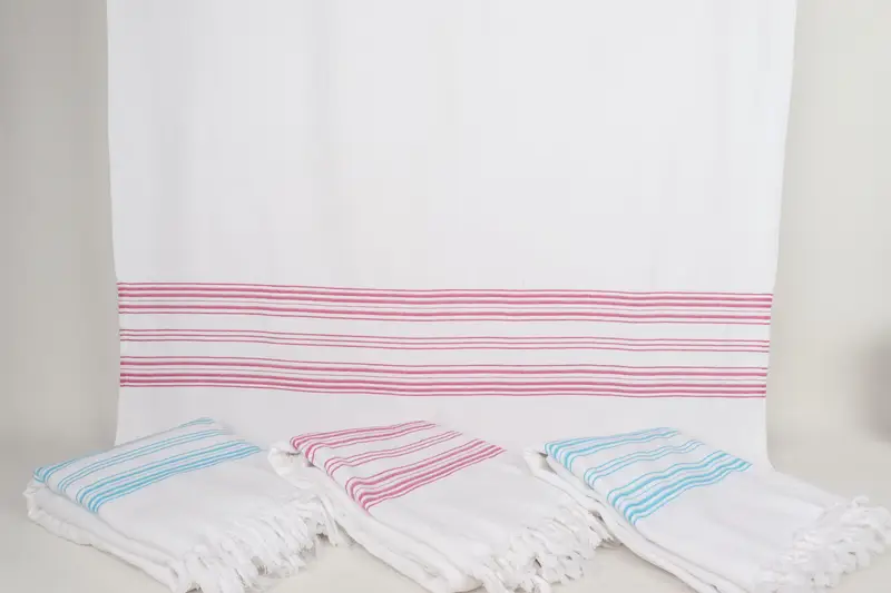 Thin towel, Baby Boy Gift, Summer Gift Ideas, Summer Towel, Bath towel, 70x40 Cotton Striped Terry Towel, Embroidered Towel, Gift For Wedding Day - 8