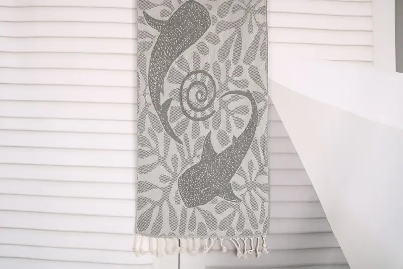 Personalized Gift, Custom Hand Towel, Monogrammed Hand Towel, Gift Boxes Tea Towels, Boyfriend Gift, 40x18 Cotton Whale Design Towel, Gift For Her - 1