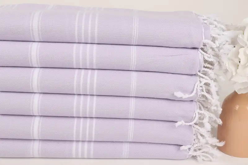 Valentines Day Gift Idea, Beach Towel Gift, Fringed Turkish towel for poolside, Absorbent Turkish towel, Absorbent towel, 70x40 Cotton Striped Towel - 3