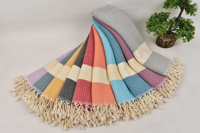 Türk havlu el havlu, tatil havlu, monogramlı el havlu, el yapımı hediye, nişan hediyesi, 40x20 pamuk geometrik havlu, kişiselleştirilmiş hediyeler - 4
