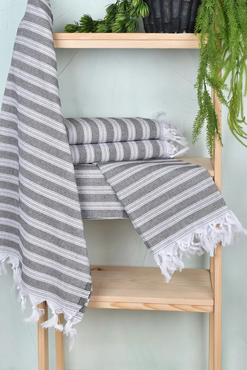 Personalised Gift, Turkish Bath Towel USA, 70x40 Cotton Striped Towel, Turkish Towel USA, Lightweight Turkish towel, Monogram Turkish Towel - 6