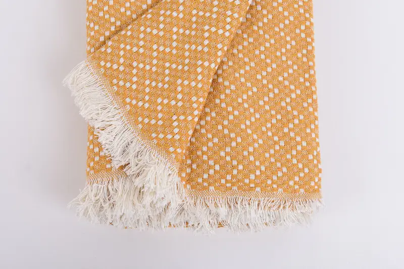 Organic Throw, Custom Wedding Gift From Bridesmaid, Summer Gift, Personalized Gifts, Tablecloth, Boho Throw Blankets, 76x68 Cotton Herringbone Towel - 8