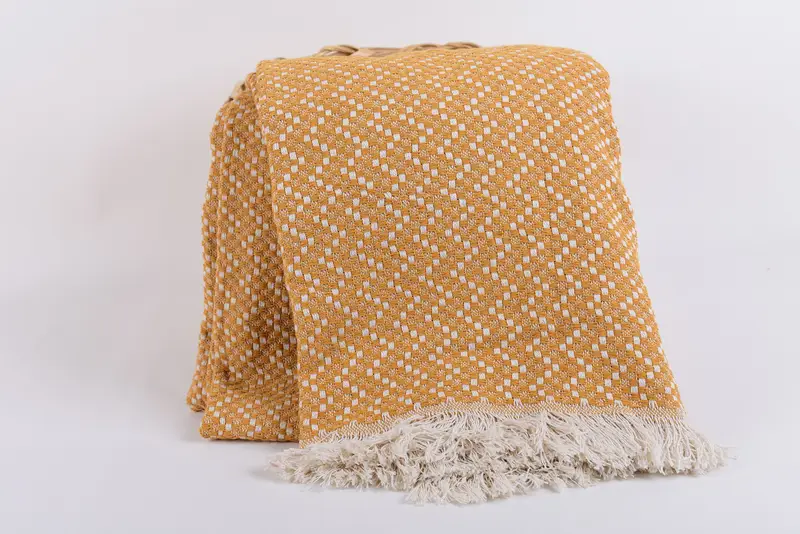 Organic Throw, Custom Wedding Gift From Bridesmaid, Summer Gift, Personalized Gifts, Tablecloth, Boho Throw Blankets, 76x68 Cotton Herringbone Towel - 5