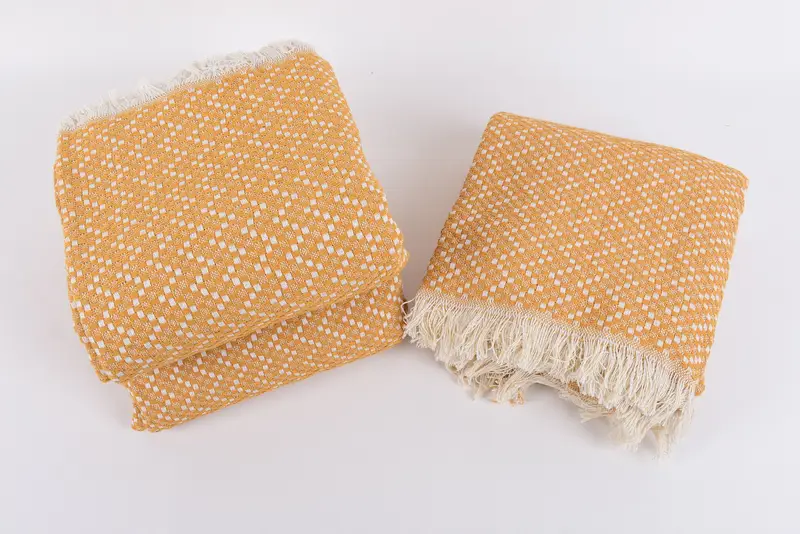 Organic Throw, Custom Wedding Gift From Bridesmaid, Summer Gift, Personalized Gifts, Tablecloth, Boho Throw Blankets, 76x68 Cotton Herringbone Towel - 7