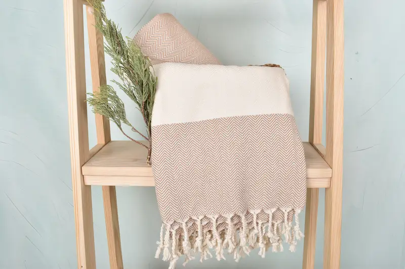 Sand-resistant towel, Handmade Gift, Peshtemal Towel, Cancun Bachelorette Party Gift Ideas, 70x40 Cotton Herringbone Towel, Bachelorette Party Gifts - 4