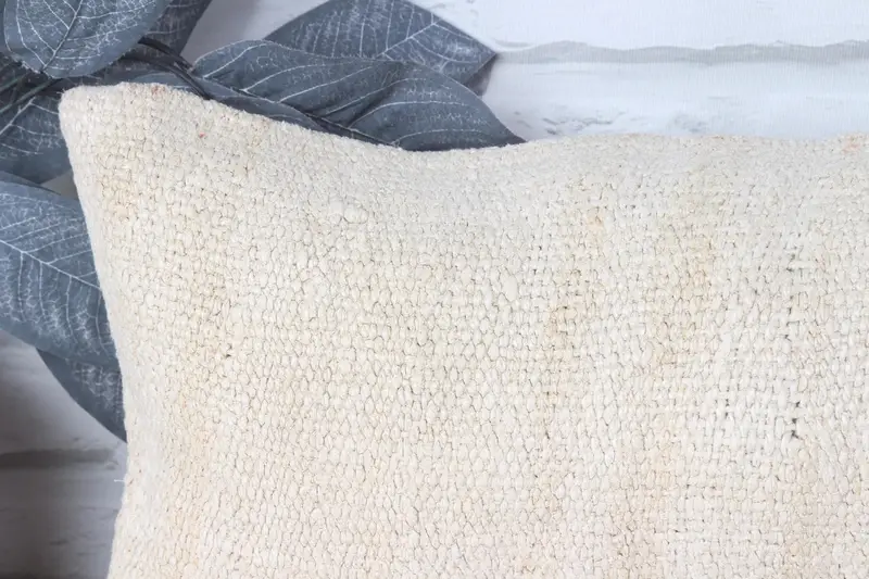 Wool Kilim Pillow Cushion, Antique Pillows, Home Decor Pillow, Cushion Cover, Vintage Kilim Throw Pillow, 8x16 Beige Pillow Sham, Patio Pillow - 2