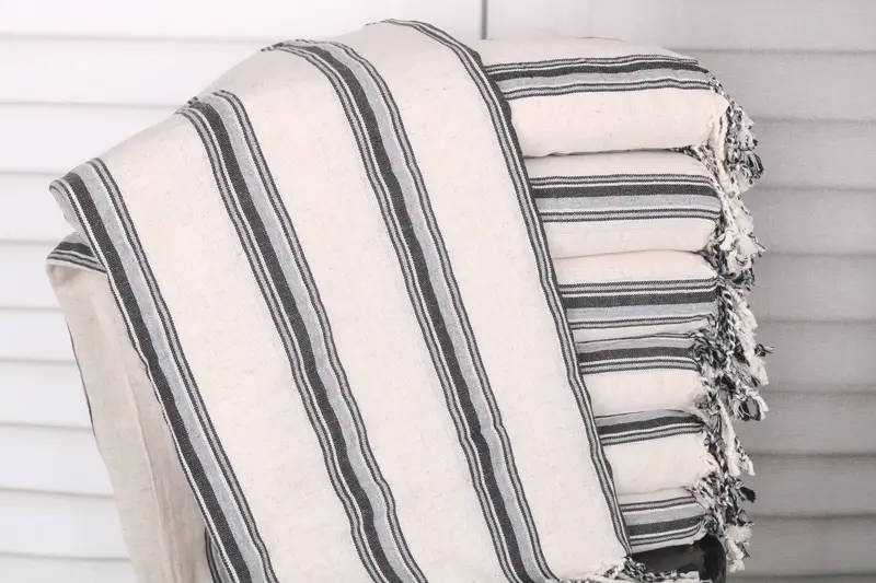 Bachelor Gifts Black-Gray Cotton Towel Personalized, 38x71 Inches