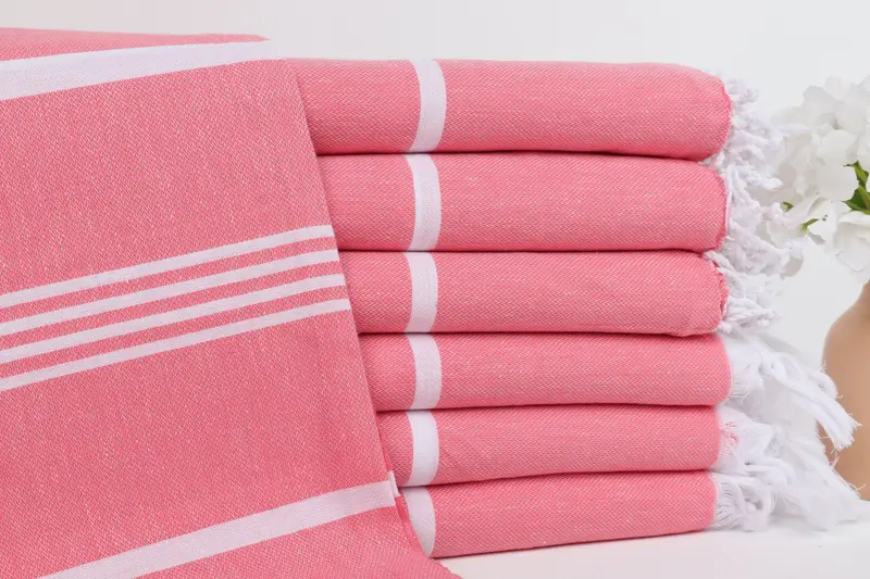 Personalized Turkish Beach Towel Pink Stripes, 40x71 Inches