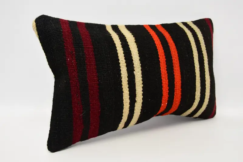 Cushion Case, Neutral Throw Pillow Case, 12x20 Brown Pillow Cover, Ethnical Kilim Rug Pillow, Vintage Kilim Pillow, Kilim Cushion Sham - 3