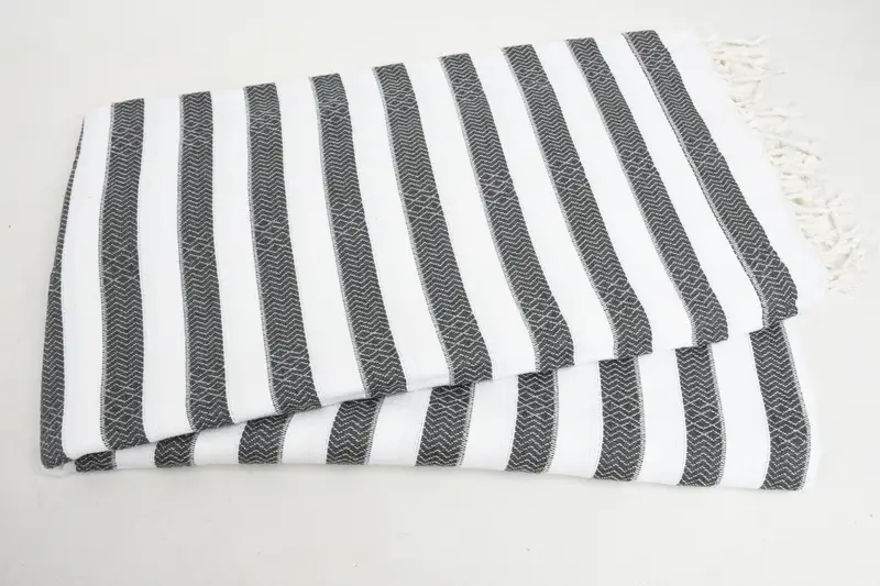 Oversized Beach Towel, Luxury towel, Turkish Towel Personalized, Beach Towel Bulk, 70x36 Cotton Striped Towel, Sand-resistant towel, Memorial Gift - 3