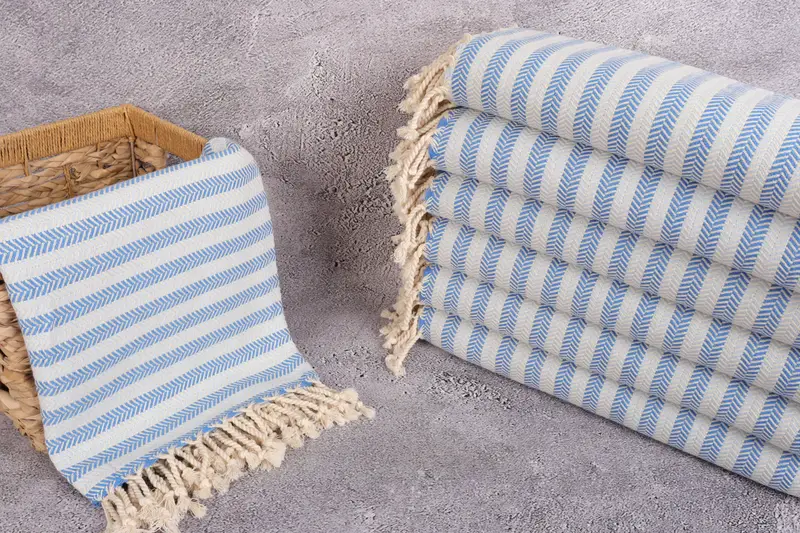 Personalized Turkish Towel, 70x40 Cotton Herringbone Towel, Home Gift, Handmade Turkish hammam towel, Turkish beach towel, Hammam towel, Gym Towel - 3
