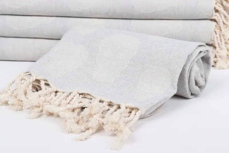 Embroidered Towel, Organic cotton Turkish peshtemal towel, 68x36 Cotton Skull Patterned Towel, Gift For Him, Wedding Gift, Best Friend Gift Ideas - 5