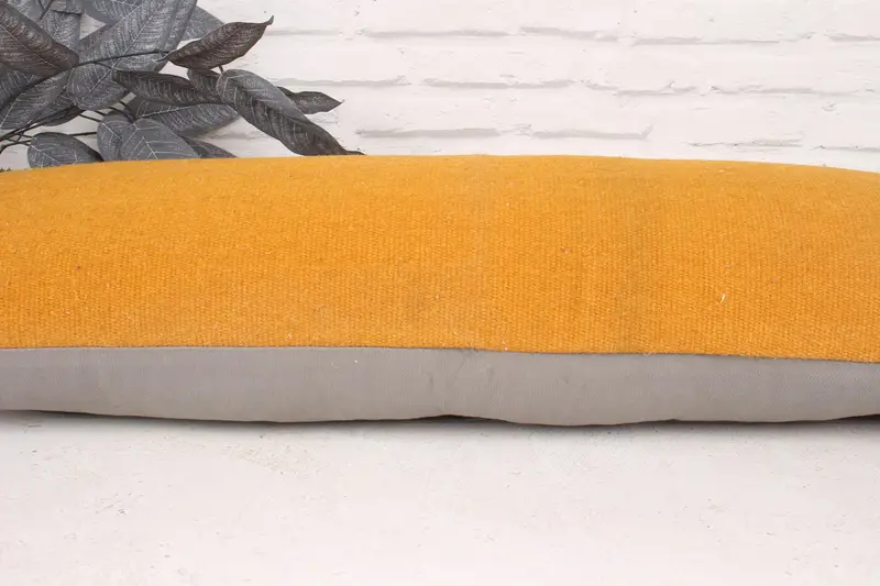 Throw Kilim Pillow, Turkish Pillow, 12x36 Yellow Pillow Case, Neutral Pillow, Cushion, Nautical Throw Pillow Case, Home Decor Pillow - 5