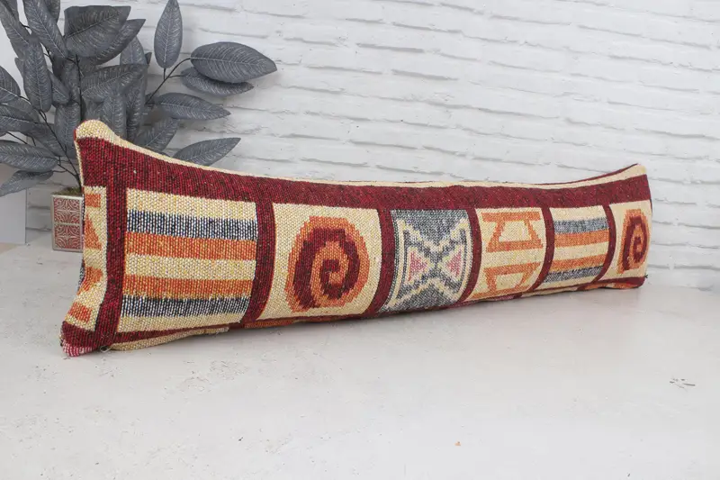 12x48 Red Pillow Cover, Pillow, Pillow for Sofa, Customized Pillow, Nautical Throw Pillow Cover, Boho Pillow Sham Cover, Vintage Pillow - 2