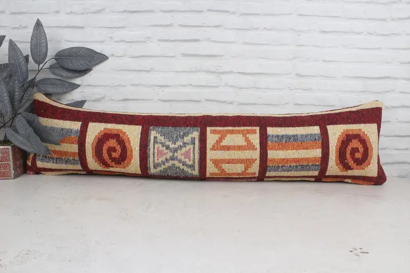 12x48 Red Pillow Cover, Pillow, Pillow for Sofa, Customized Pillow, Nautical Throw Pillow Cover, Boho Pillow Sham Cover, Vintage Pillow - 1