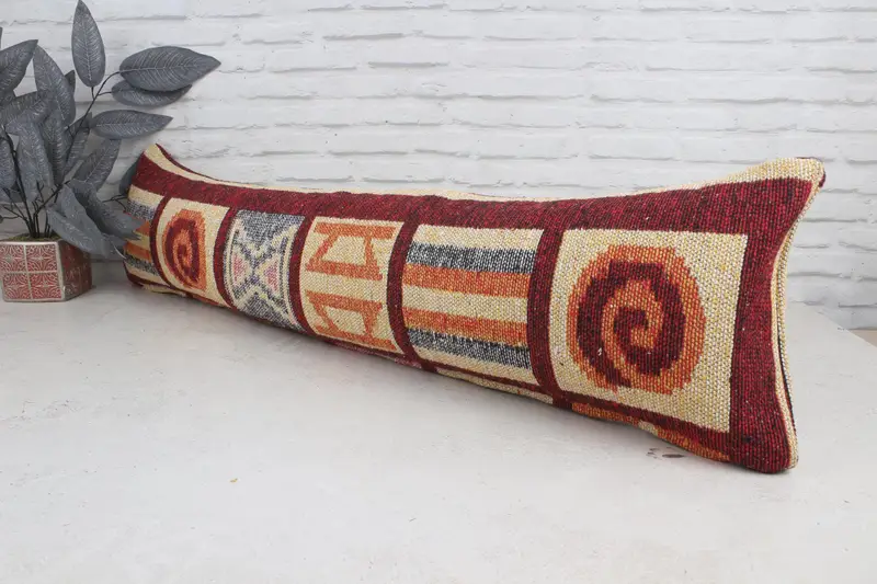 12x48 Red Pillow Cover, Pillow, Pillow for Sofa, Customized Pillow, Nautical Throw Pillow Cover, Boho Pillow Sham Cover, Vintage Pillow - 3