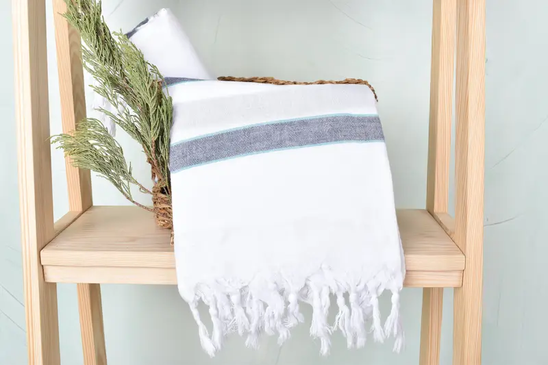 Wedding Towel, Turkish towel, Absorbent towel, Luxury Turkish beach towel with fringe, Customized Towels, 70x40 Cotton Striped Towel, Beach towel - 4