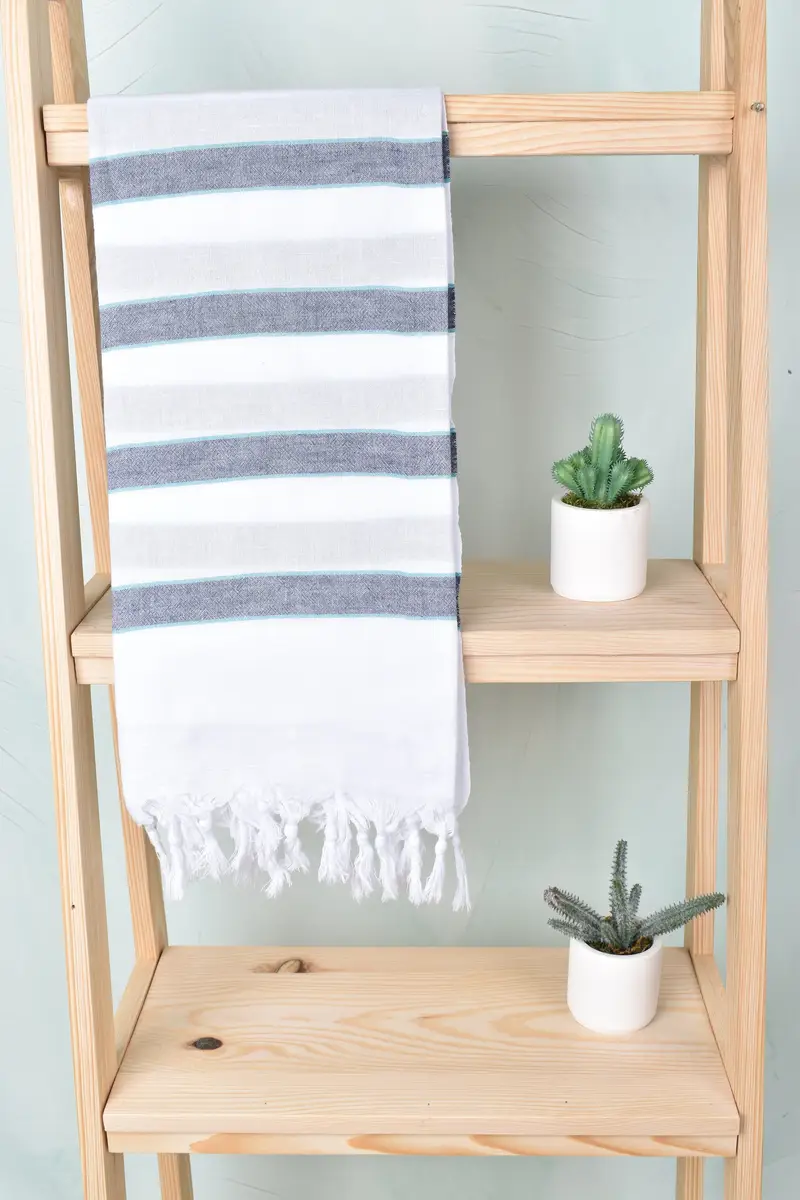 Wedding Towel, Turkish towel, Absorbent towel, Luxury Turkish beach towel with fringe, Customized Towels, 70x40 Cotton Striped Towel, Beach towel - 8