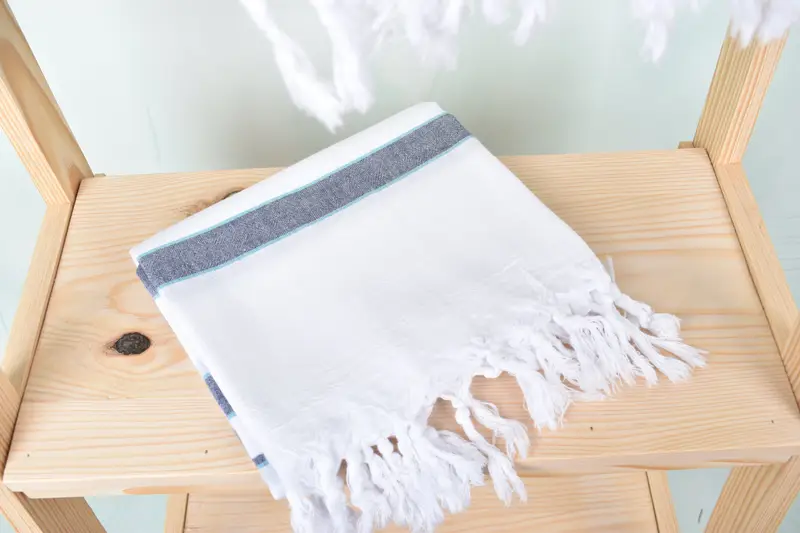 Wedding Towel, Turkish towel, Absorbent towel, Luxury Turkish beach towel with fringe, Customized Towels, 70x40 Cotton Striped Towel, Beach towel - 5