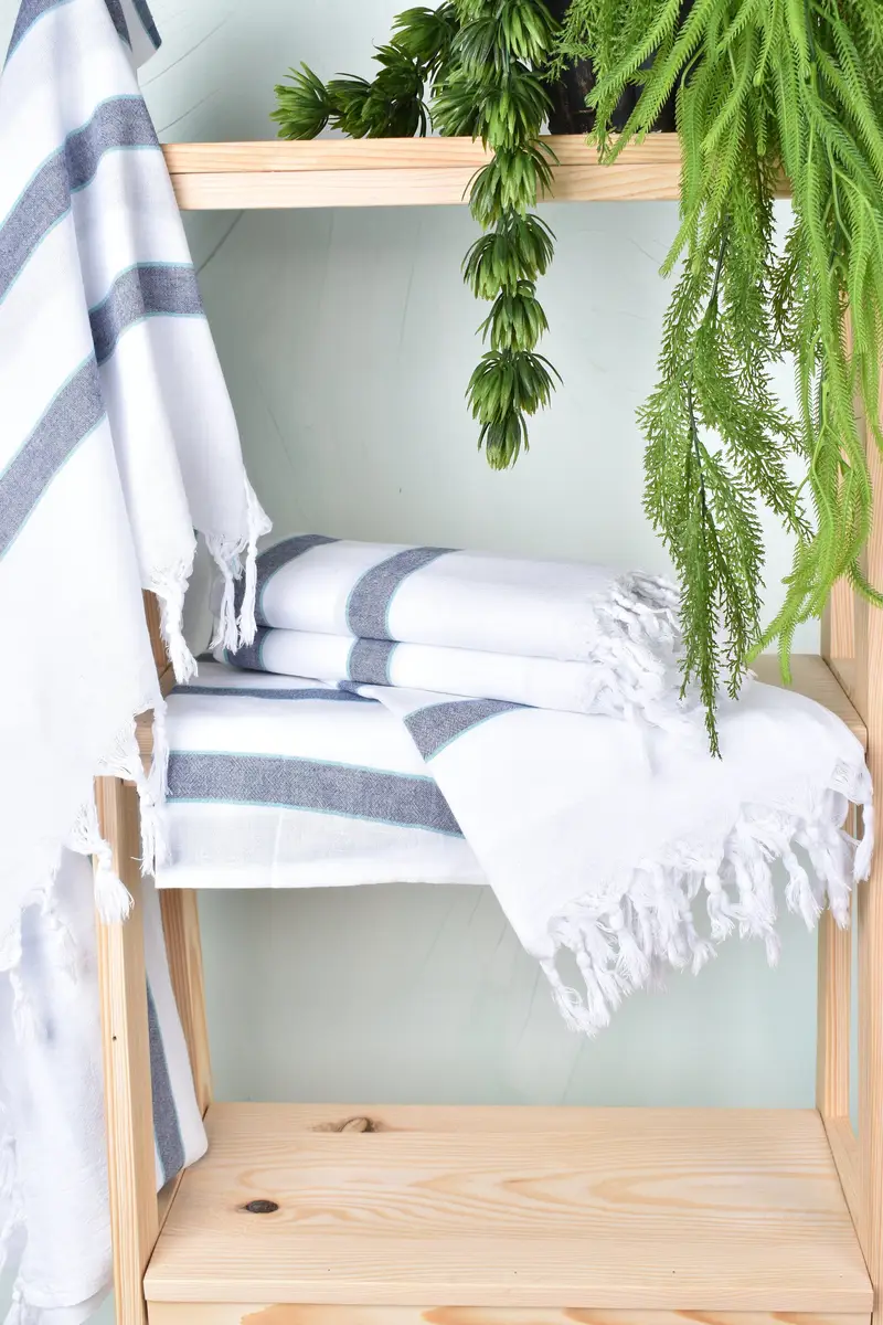 Wedding Towel, Turkish towel, Absorbent towel, Luxury Turkish beach towel with fringe, Customized Towels, 70x40 Cotton Striped Towel, Beach towel - 6