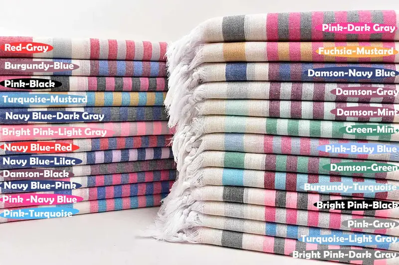 Custom Towel, Oversized lightweight Turkish bath towel USA, 68x40 Cotton Striped Towel, Lightweight towel, Best Friend Christmas Gift, Luxury towel - 1