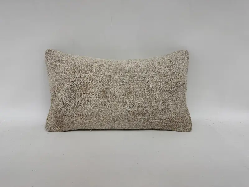 Boho Pillow Sham Cover, Kilim Pillow, 12x20 White Pillow Cover, Cushion Cover, Office Chair Pillow Sham, Ethnical Kilim Rug Pillow - 1