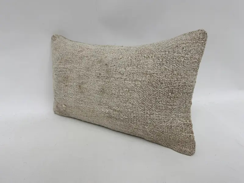 Boho Pillow Sham Cover, Kilim Pillow, 12x20 White Pillow Cover, Cushion Cover, Office Chair Pillow Sham, Ethnical Kilim Rug Pillow - 4