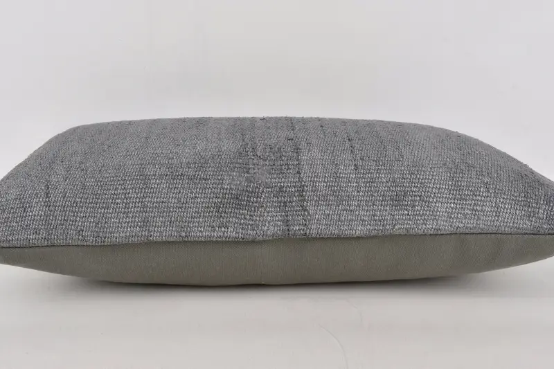 Cushion, 12x24 Gray Pillow Case, Kilim Cushion Sham, One Of A Kind Pillow Cover, Handwoven Pillow Sham, Pillow for Sofa, Turkish Pillow - 5