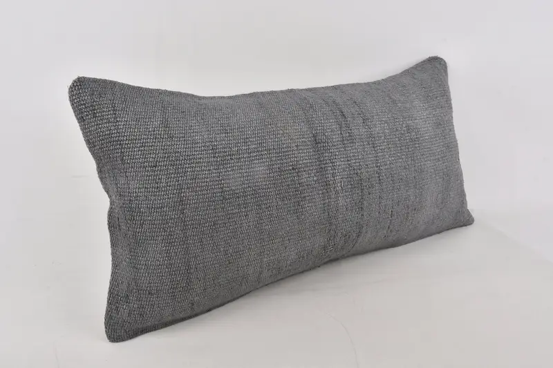 Cushion, 12x24 Gray Pillow Case, Kilim Cushion Sham, One Of A Kind Pillow Cover, Handwoven Pillow Sham, Pillow for Sofa, Turkish Pillow - 3