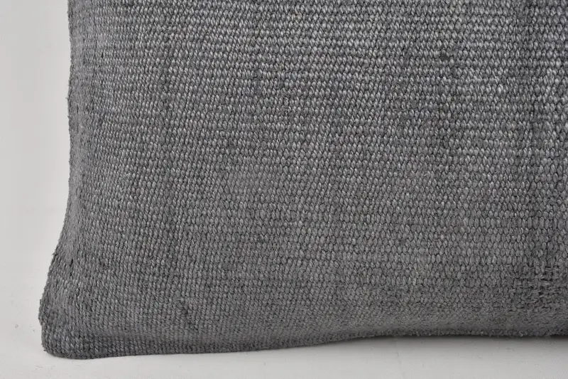 Cushion, 12x24 Gray Pillow Case, Kilim Cushion Sham, One Of A Kind Pillow Cover, Handwoven Pillow Sham, Pillow for Sofa, Turkish Pillow - 2