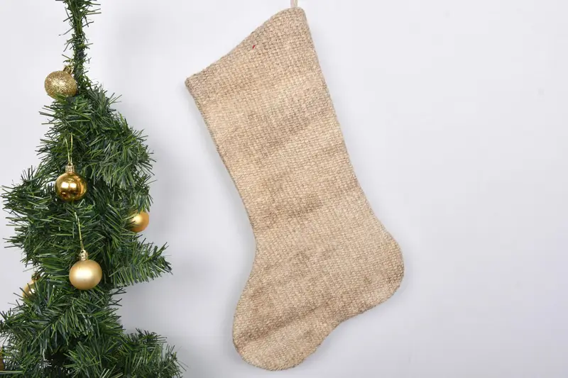 Patrón de adornos navideños, calcetín navideño de 7 pulgadas de ancho