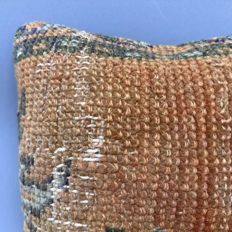 Outdoor Pillow Case, Boho Pillow Sham Cover, Pillow for Couch, Vintage Pillow, Traditional Cushion Case, 12x12 Orange Cushion, Cushion Cover - 5