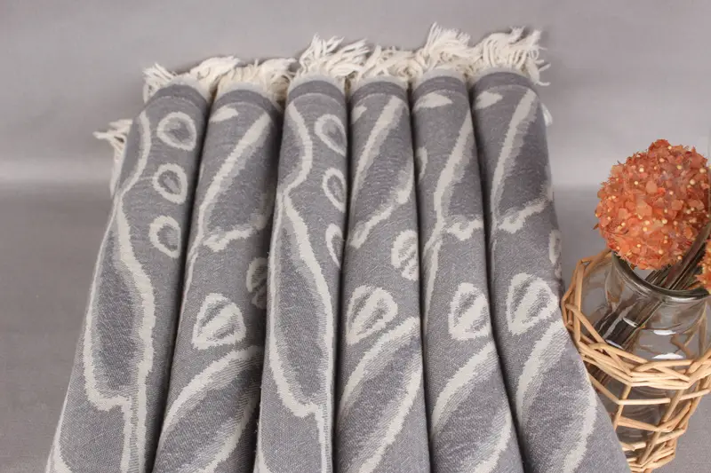 70x36 Bamboo Round Pattern Towel, Wedding Gifts Towel, Bathroom Towel, Towel With Name, Handmade Turkish Towel, Bridesmaid Gifts, Soft towel - 4