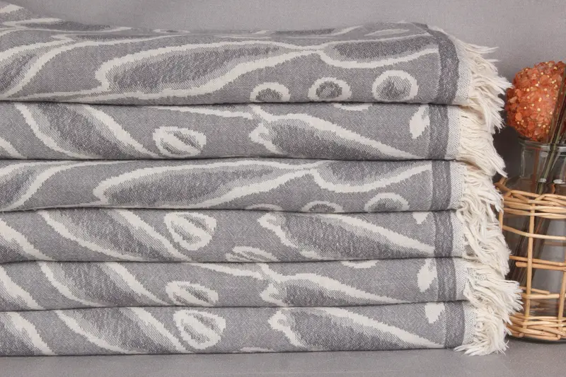 70x36 Bamboo Round Pattern Towel, Wedding Gifts Towel, Bathroom Towel, Towel With Name, Handmade Turkish Towel, Bridesmaid Gifts, Soft towel - 3