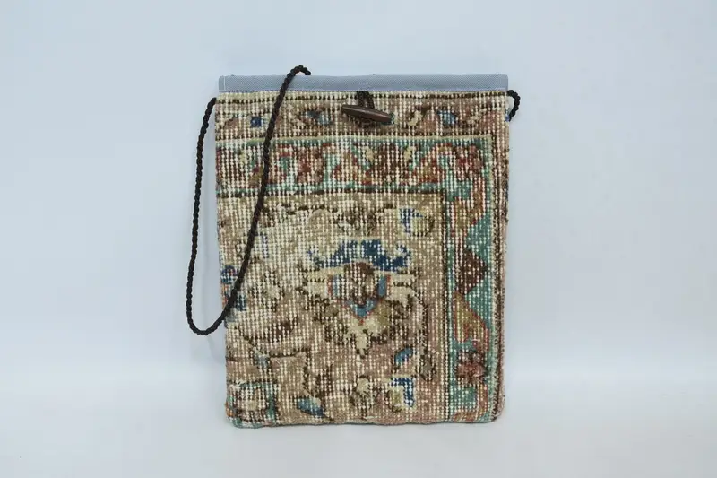 Art-Deco-Kelim-Tasche mit Vintage-Motiv, Umhängetasche aus Wolle