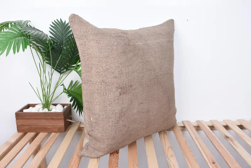 28x28 Brown Pillow, Pillow for Sofa, Kilim Pillow Cover, Vintage Pillow Cover, Garden Cushion, Pillow Case, Boho Pillow Sham Cover - 4