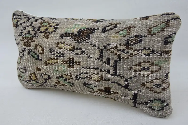 Pillow Cover, 8x16 Beige Pillow Cover, Kilim Pillow Cover, Gift Pillow, Handmade Rug Seat Cushion, Turkish Pillow, Vintage Kilim Pillow Cushion Case - 3