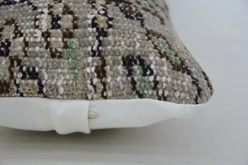 Pillow Cover, 8x16 Beige Pillow Cover, Kilim Pillow Cover, Gift Pillow, Handmade Rug Seat Cushion, Turkish Pillow, Vintage Kilim Pillow Cushion Case - 5