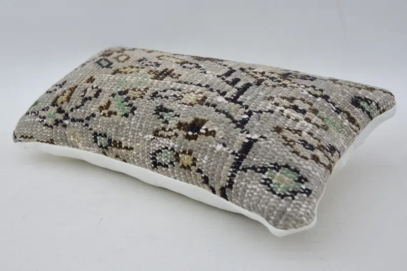 Pillow Cover, 8x16 Beige Pillow Cover, Kilim Pillow Cover, Gift Pillow, Handmade Rug Seat Cushion, Turkish Pillow, Vintage Kilim Pillow Cushion Case - 6