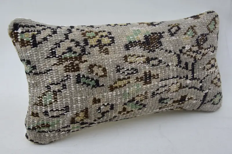 Pillow Cover, 8x16 Beige Pillow Cover, Kilim Pillow Cover, Gift Pillow, Handmade Rug Seat Cushion, Turkish Pillow, Vintage Kilim Pillow Cushion Case - 2