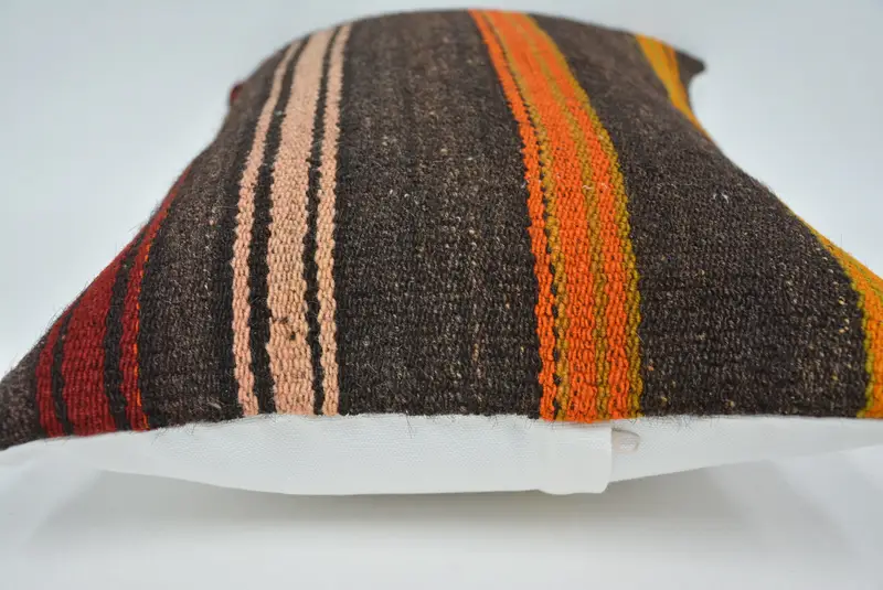 Vintage Cushion, Cushion Cover, Home Decor Pillow, 16x24 Brown Pillow Case, Kilim Cushion Sham, Tribal Pillow Case, Rustic Pillow, Vintage Pillow - 5