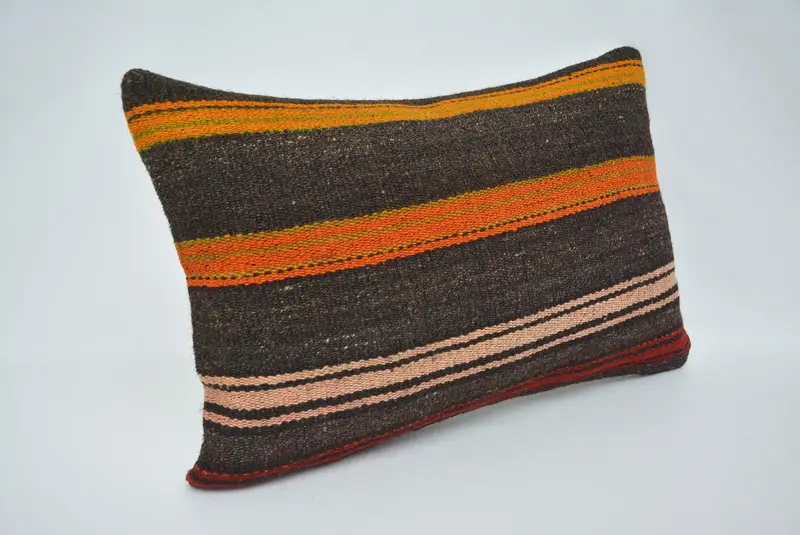 Vintage Cushion, Cushion Cover, Home Decor Pillow, 16x24 Brown Pillow Case, Kilim Cushion Sham, Tribal Pillow Case, Rustic Pillow, Vintage Pillow - 3