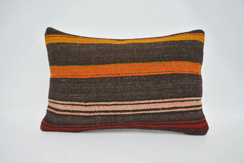 Vintage Cushion, Cushion Cover, Home Decor Pillow, 16x24 Brown Pillow Case, Kilim Cushion Sham, Tribal Pillow Case, Rustic Pillow, Vintage Pillow - 1