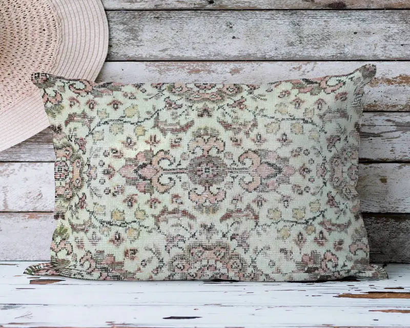 Handgefertigtes besticktes Kissen im Südwesten, Vintage-Chenille-Wurfkissen