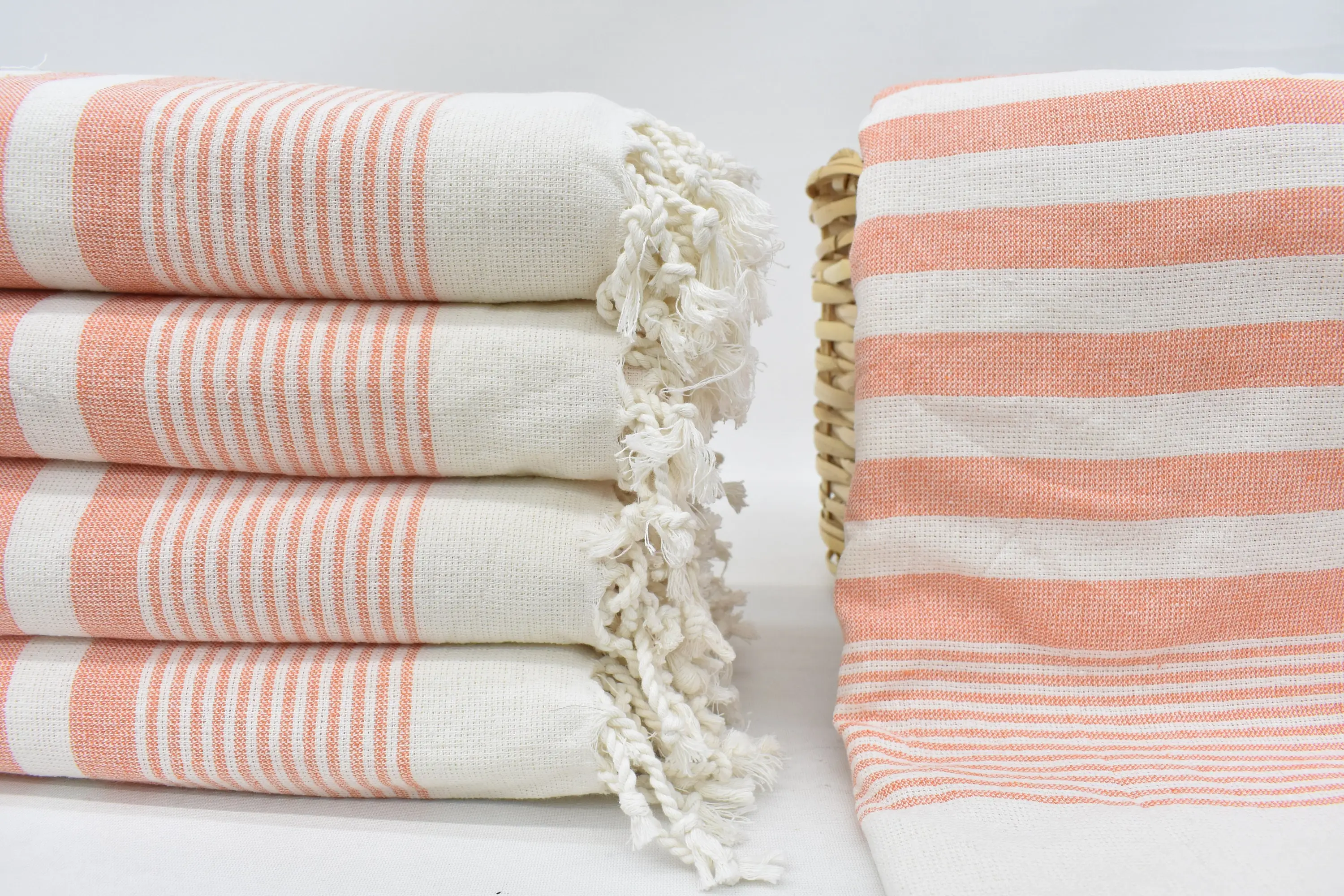 Boyfriend Gift Orange Striped Terry Towel, 67x40 Inches - 1
