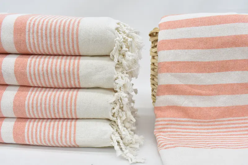 Boyfriend Gift Orange Striped Terry Towel, 67x40 Inches