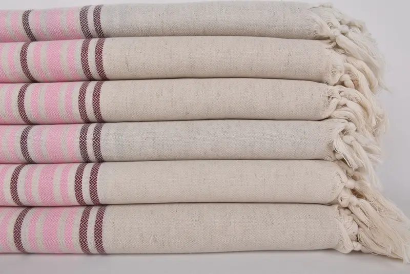 Memorial Gift, 70x40 Linen Striped Towel, Embroidered Towel, Absorbent towel, Bachelorette Beach Towel, Turkish Towel Beach, Wedding Hand Made Gift - 2